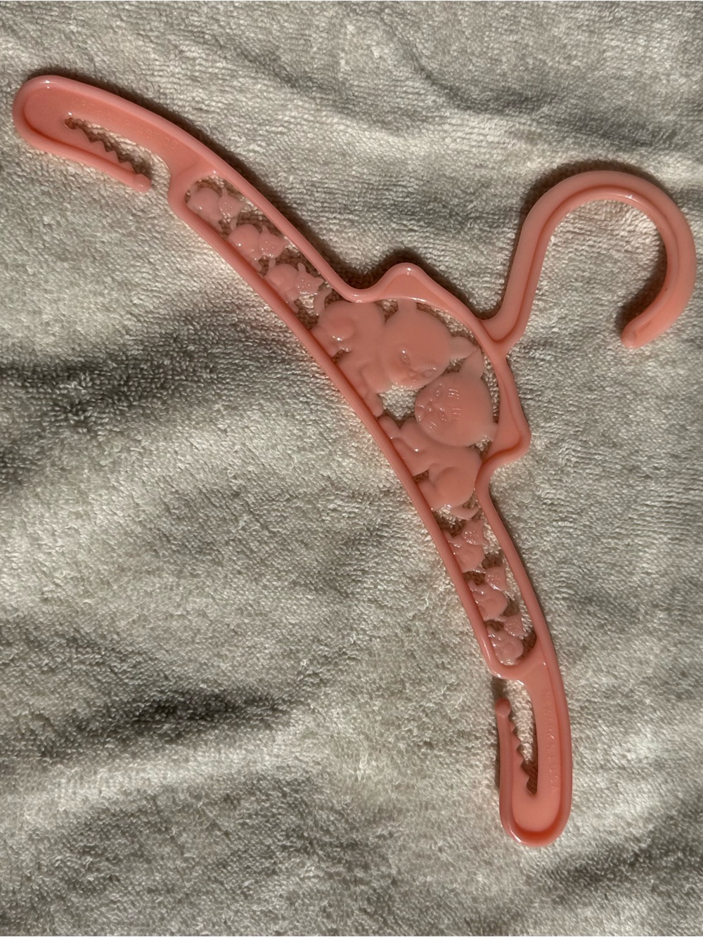 Vintage Baby Hanger Pink Plastic Cats/Kittens Imperial Plastics